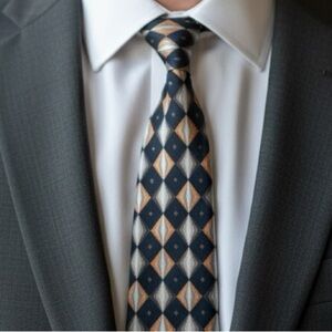 Covington Geometric Tie in black and orange
